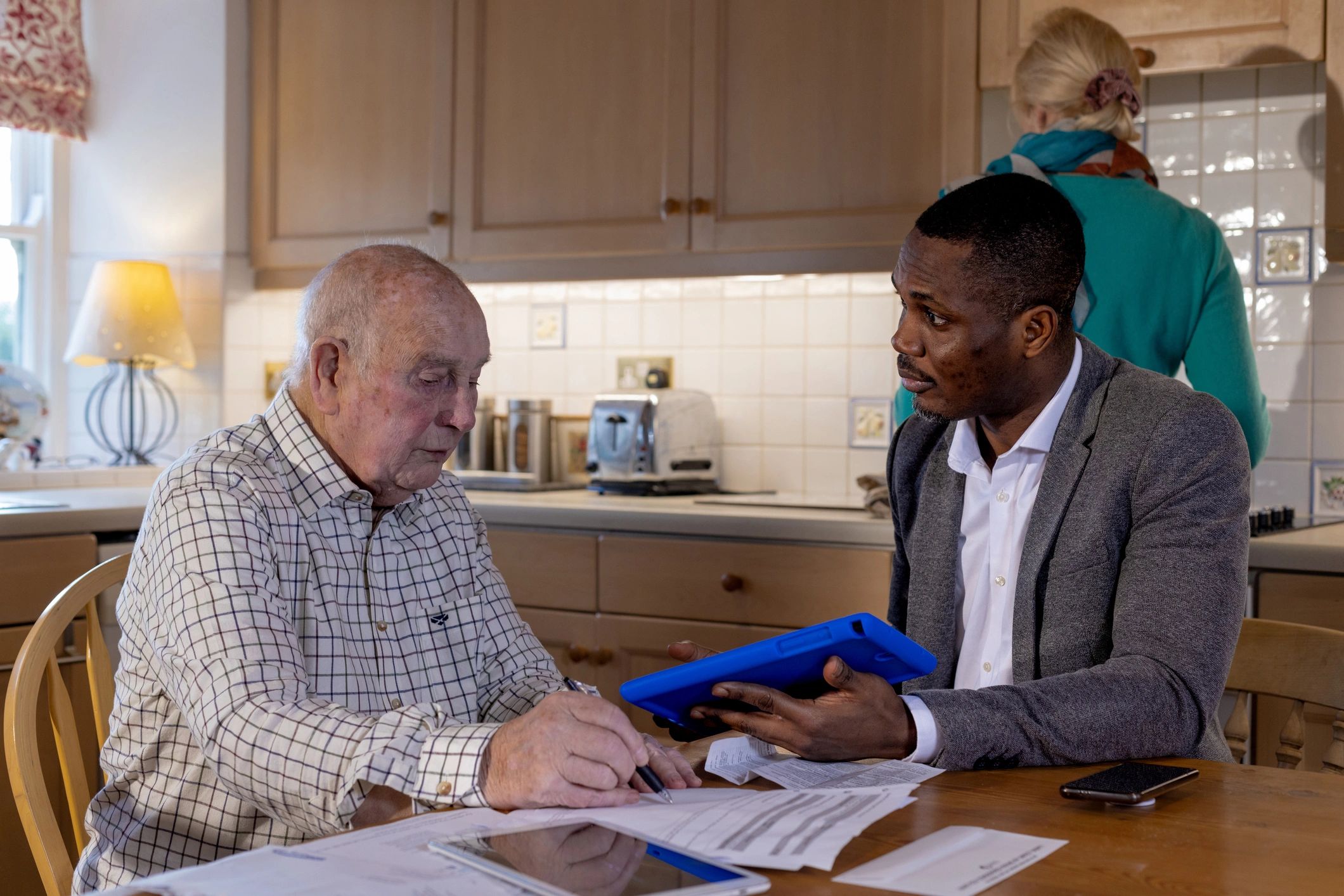 Financial advisor meeting with clients to discuss tax planning
